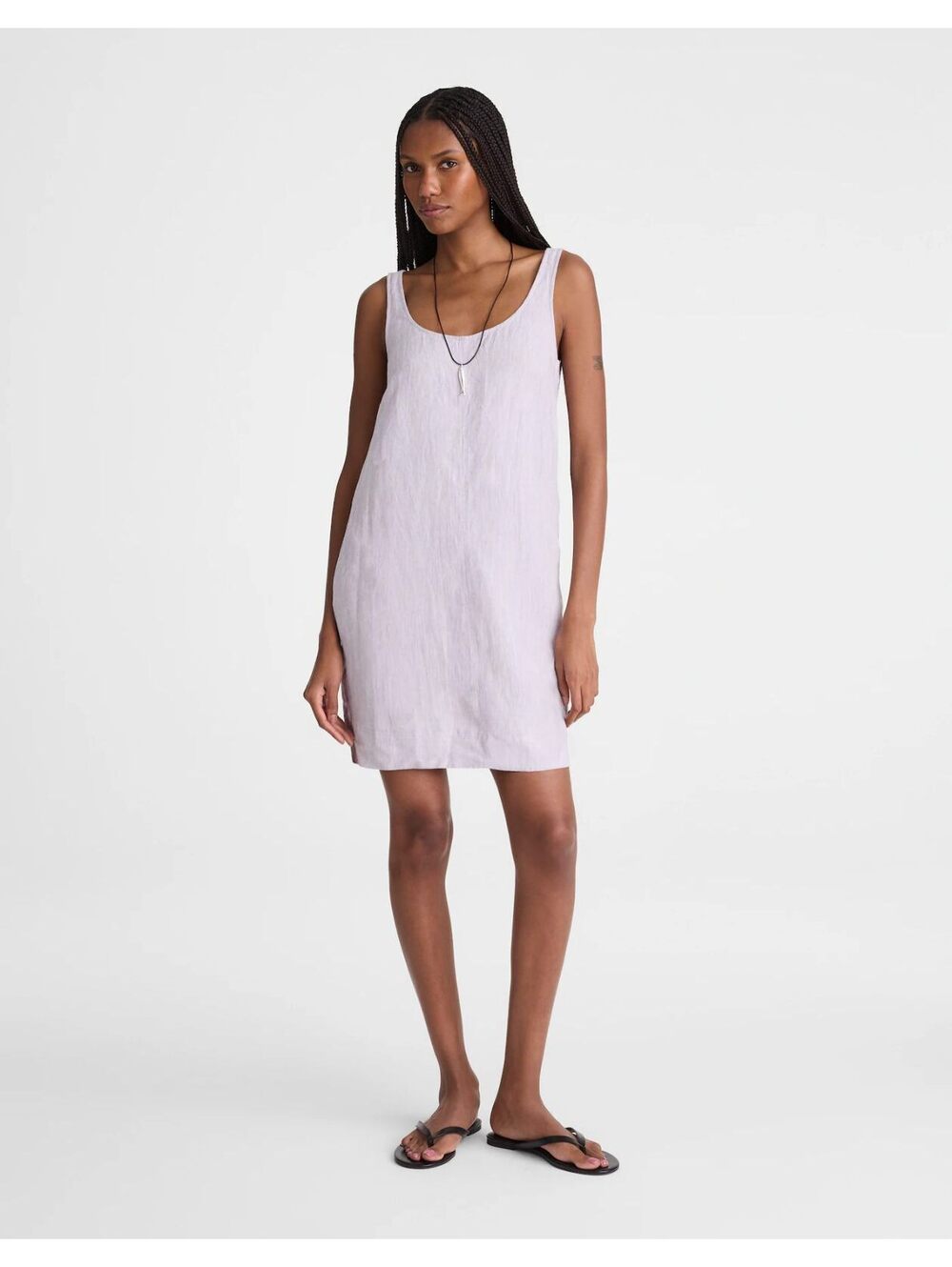 NWT Madewell Lilac Scoopneck Mini Shift Dress in 100% Linen